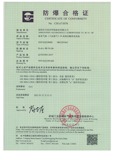 防（fáng）爆電氣設備防爆合（hé）格證